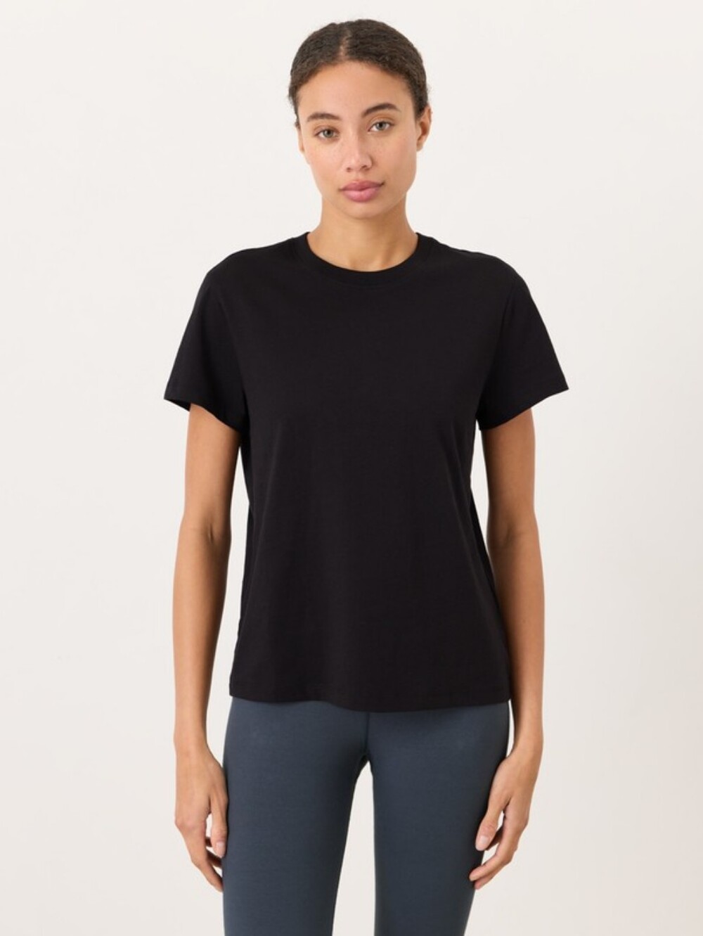 Pact organic cotton womens t shirt black medium minimalist neutral ringer tee